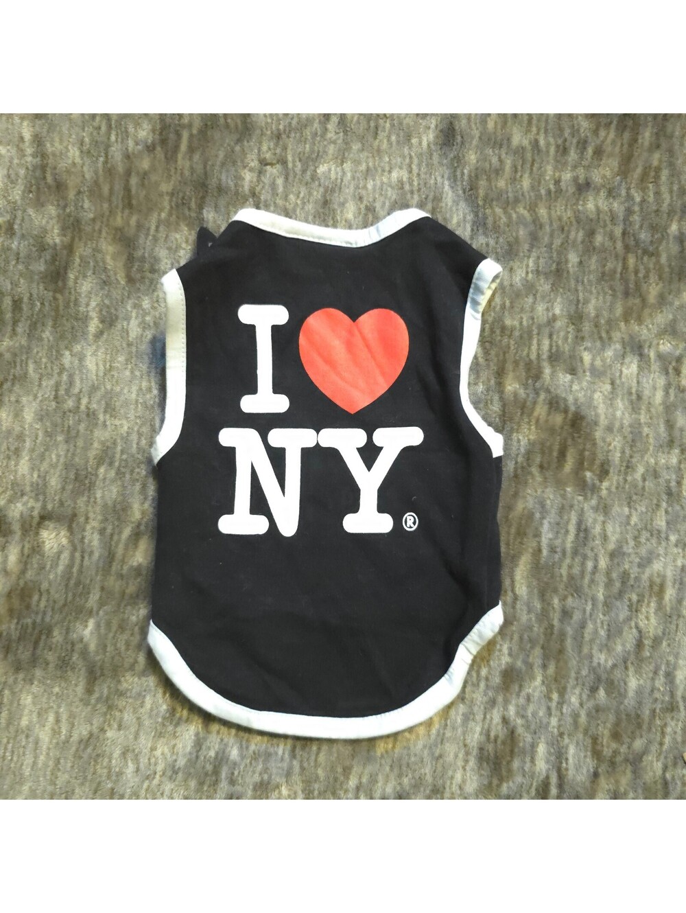 I Love NY Black and White Sleeveless Pet Shirt